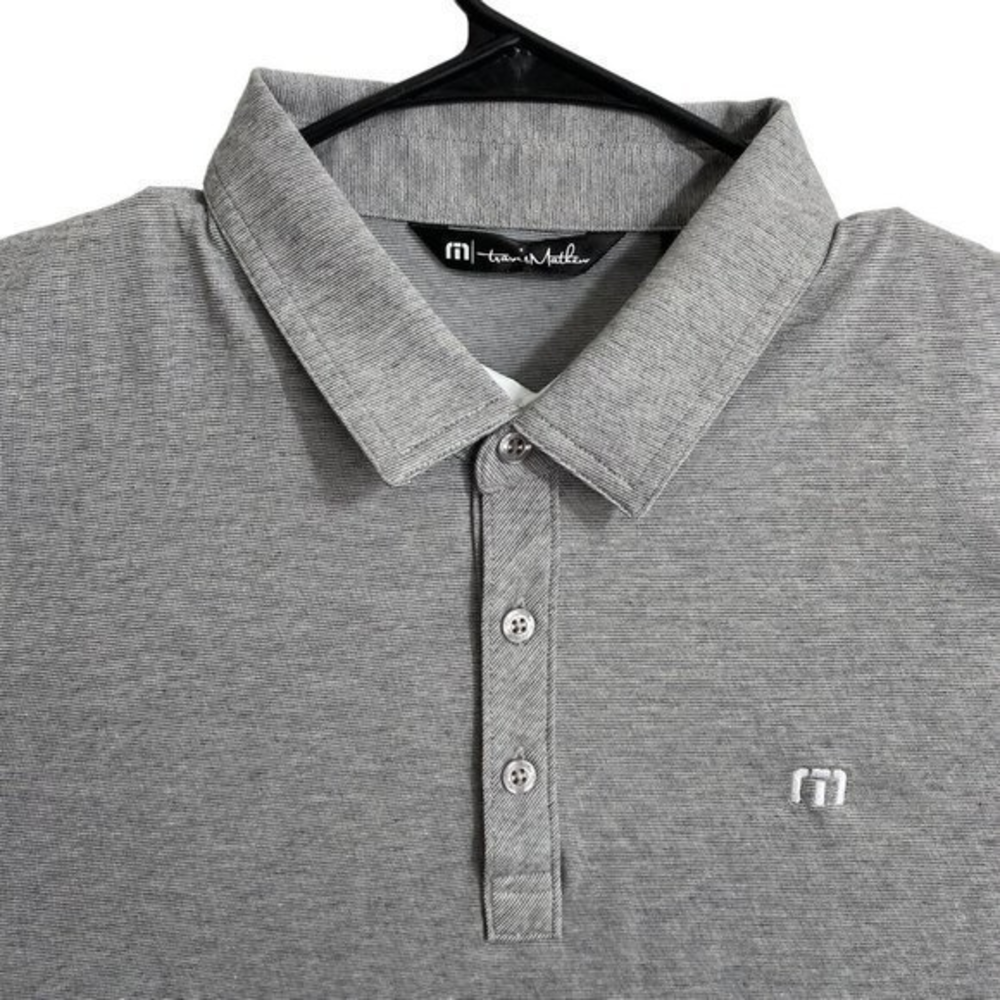 Travis Mathew Polo Shirt Mens Size XL Gray Golf Short Sleeve Performance Roots